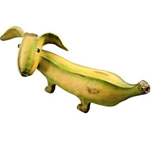 Vintage Enesco Banana Dog Plantain Stan Anthropomorphic Dachshund Figure Home Gr